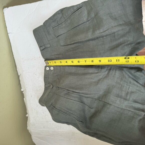 Liz Claiborne Vintage Linen High Waist Pants Cuffs Straight Tapered Leg Pockets - Picture 15 of 16
